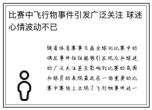 比赛中飞行物事件引发广泛关注 球迷心情波动不已